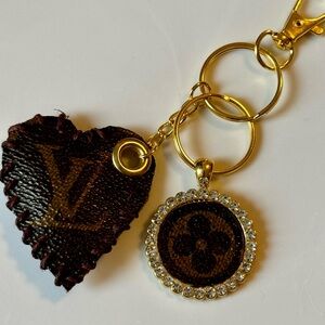 Luxury, repurposed keychain, NEW, Handmade, Hand Stitched, Unique